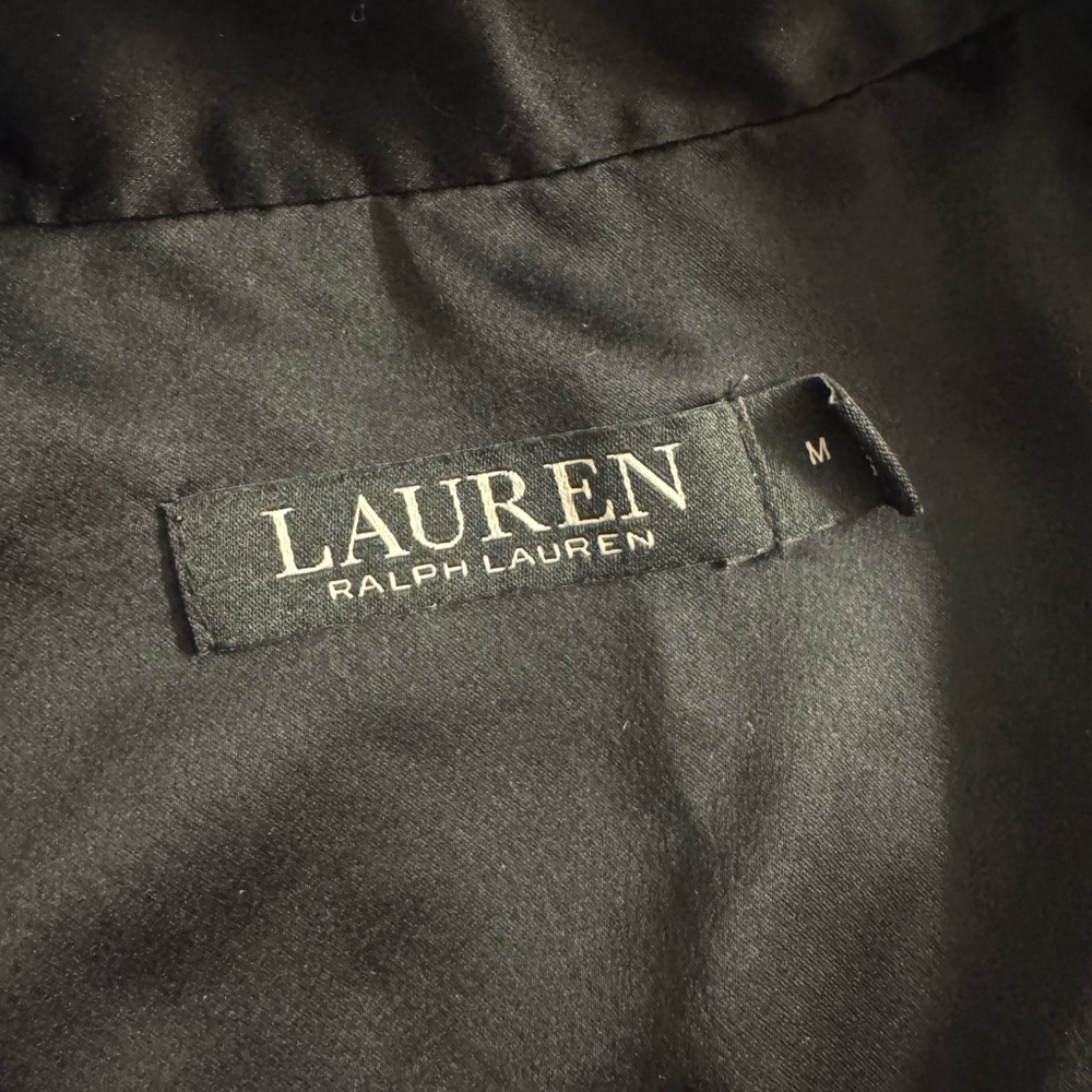 Ralph Lauren Black Satin Notched-Collar Pajamas Set - Picture 7 of 7